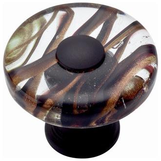 Atlas Homewares 3206-O Glass Milky Way Round Cabinet Knob in Aged Bronze
